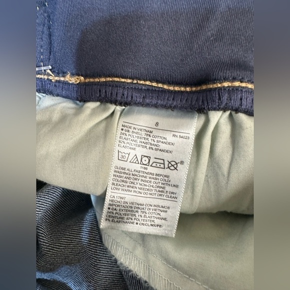 Maternity Front Low Panel OG Straight dark wash Jean Cut-Off Shorts - Picture 6 of 8